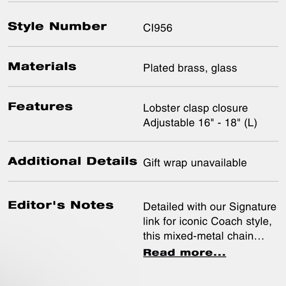 Coach Signature Mixed Chain Necklace - Picture 4 of 4